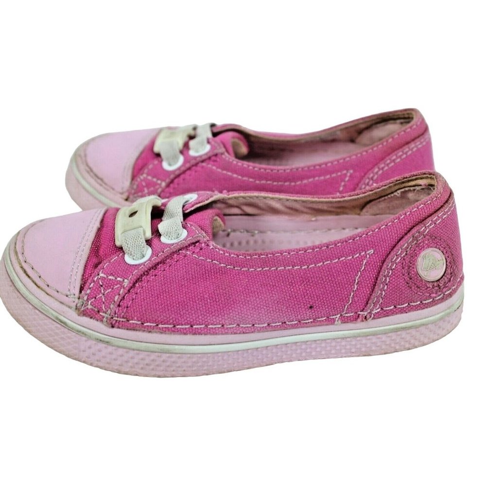 Crocs Hover Metallic Skimmer Shoes size C10 Girls 10 Pink Bubblegum Boat Sneaker